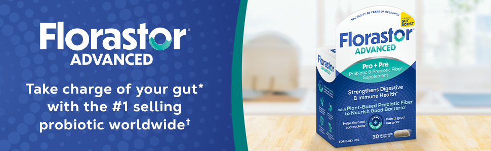 Take charge of your gut with Florastor Probiotic and prebiotic supplement