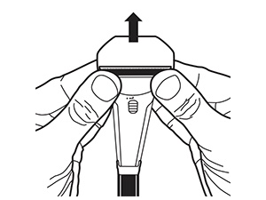Lightly press upward with thumbs on Blade