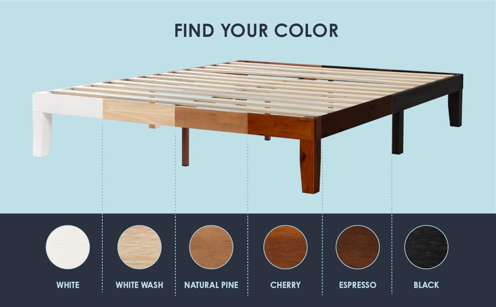 Naturalista ,white wash, wood bed frame, modern, mellow, durable,