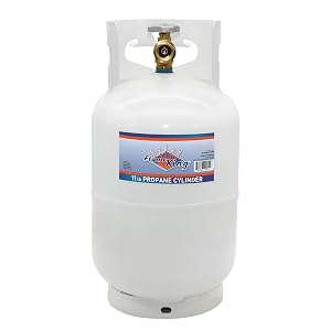 Flame King 10LB Empty Steel Propane Tank LP Cylinder, Type 1 OPD Valve, for Camping, Grills &amp; BBQs