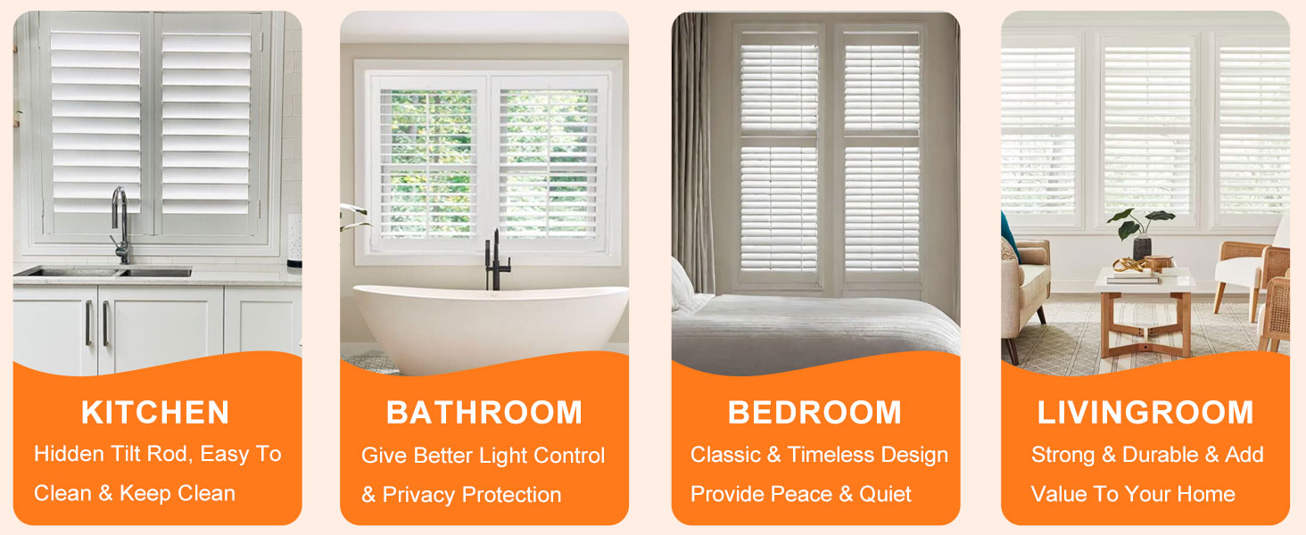 plantation shutter for kitchen bathroom bedroom living room