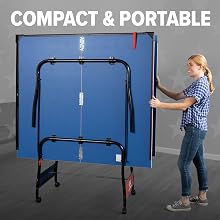Compact and portable indoor table tennis table