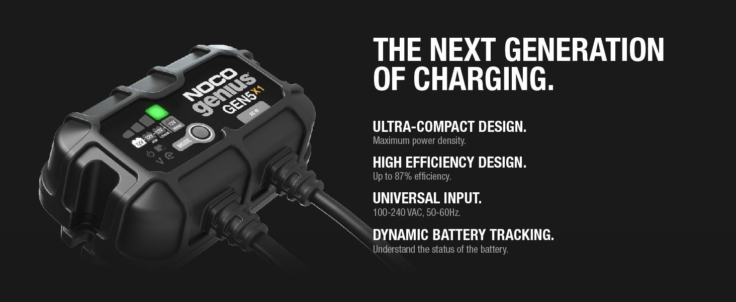 GEN5X1, 1-Bank, 5-Amp Fully-Automatic Smart Marine Charger, 12V Onboard Battery Charger