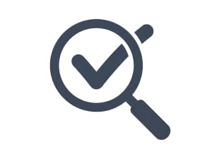 Magnifying glass and check icon for third-party lab tested MCT oil softgels