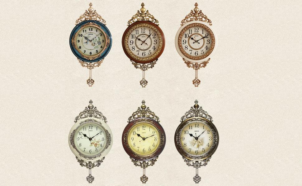 SHISEDECO Elegant, Traditional, Decorative, Hand Painted Modern Grandfather Handmade Wall Clock