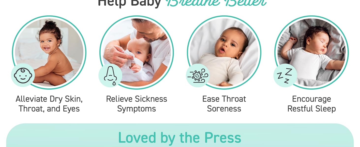 pure baby humidifier alleviates dry skin ease throat soreness encourage restful sleep