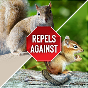 Repels against squirrels and chipmunks