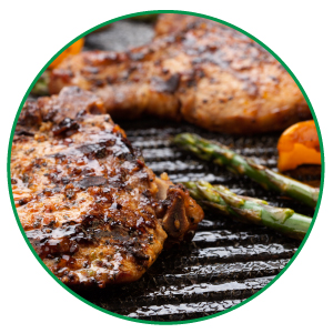 Steak on ProSource Cast Iron Griddle, Portable, Non Stick, Double Burner