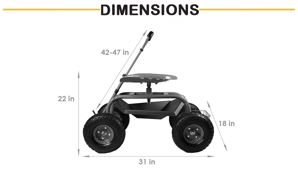 31 inches long x 18 inch wide x 22 inch high, weighs 30 pounds, 330 pound weight capacity