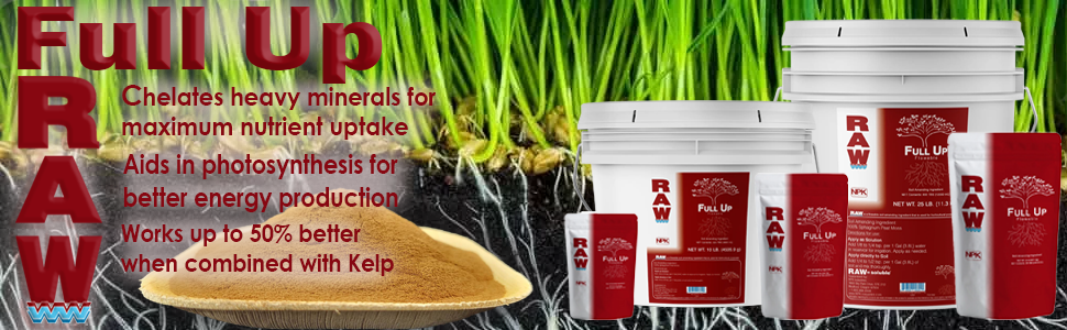 NPK Industries RAW Full UP all sizes grass and roots in soil background