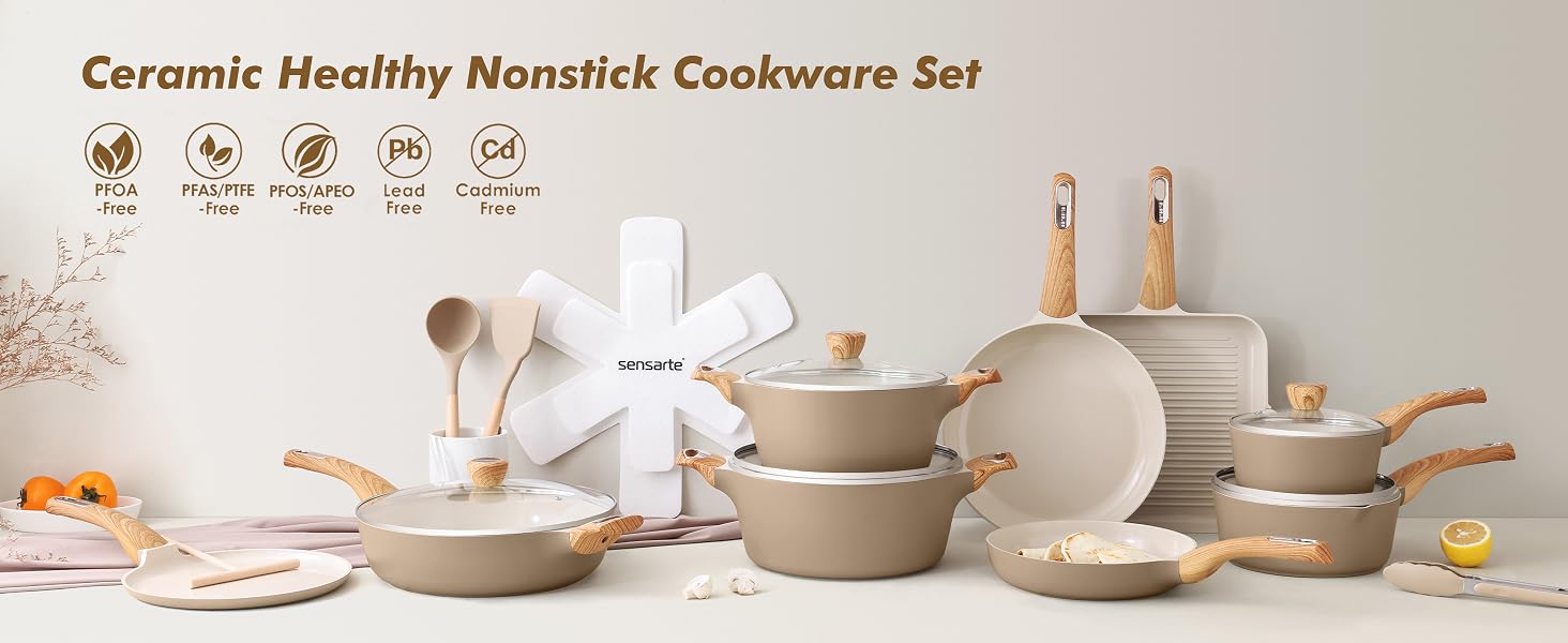 ceramic cookware set nonstick