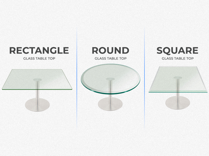 Clear Tempered Glass Square Table Top