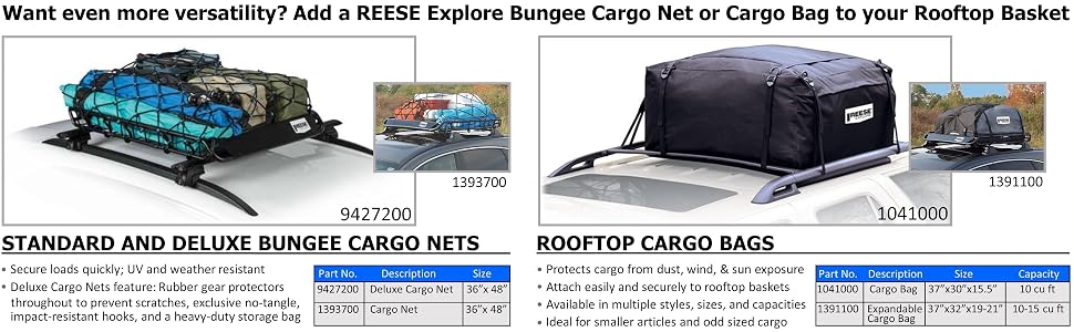 Reese Explore Highland Roof Top Rack Carrier Heavy Duty Automotive Car Suv Pro Series