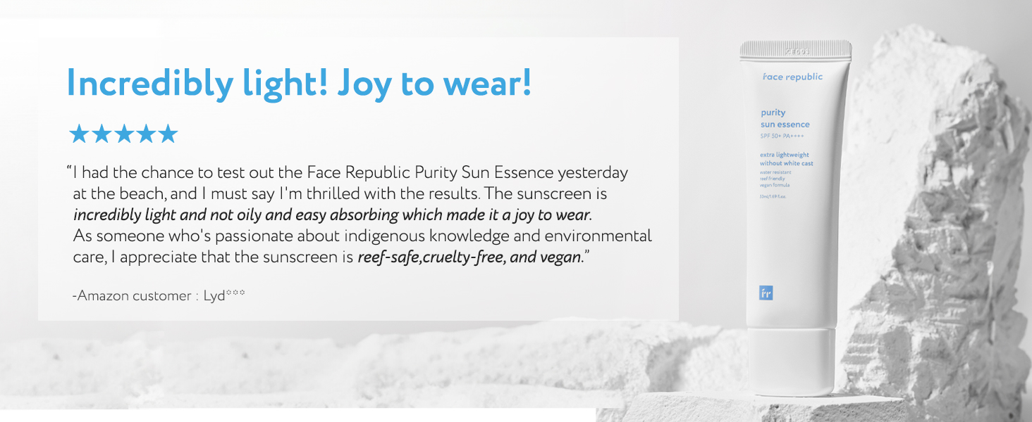 Purity Sun Essence SPF50+ PA++++ Weightless sunscreen with no white cast