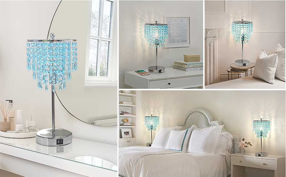 Crystal Table Lamp for Girl Rooms