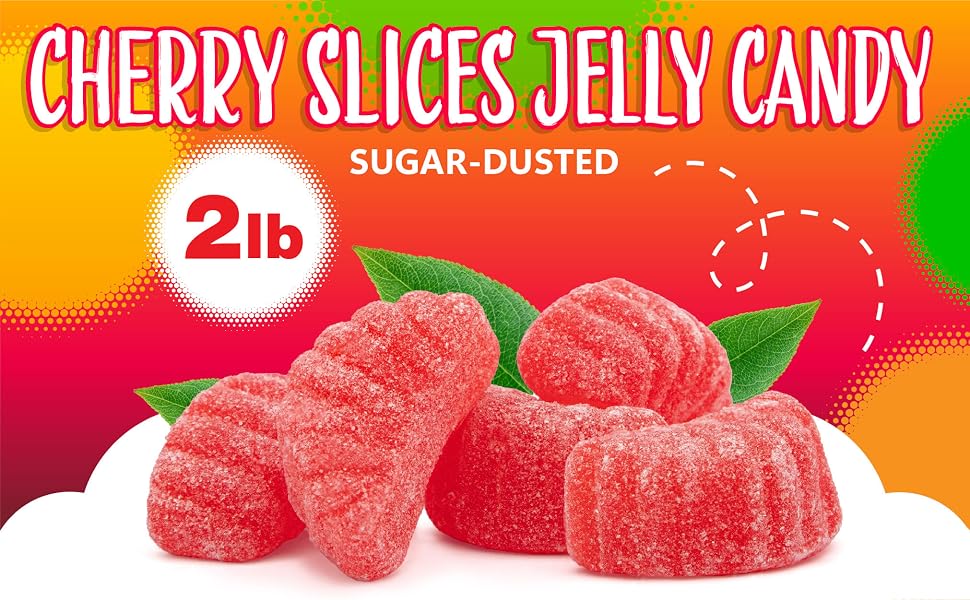 cherry slices sugar dusted jelly candy