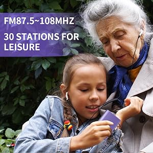 MP3 Player with Bluetooth Speaker White Noise Touchscreen FM Radio Voice Recorder Resume Playback