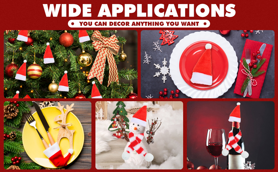Party Wine Bottle Cork 20pcs Christmas Mini Santa Hats
