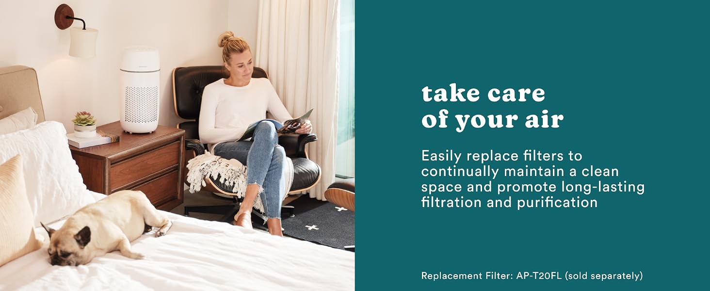 white air purifier in bedroom