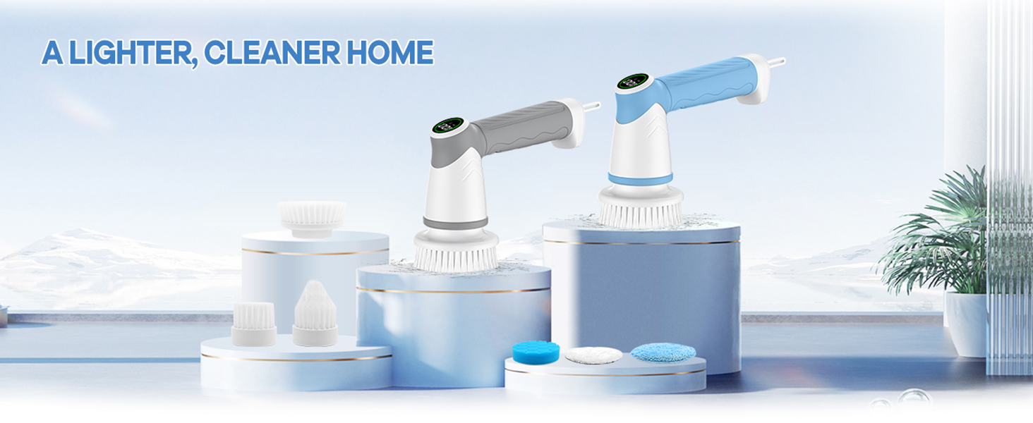 Electric Spin Scrubber, Cordless Power Scrubber Cleaning Scrubber for Bathroom