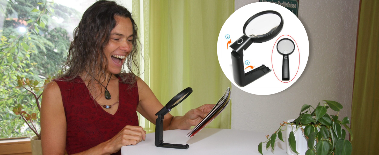 Desk Magnifier with LED light for hands free working