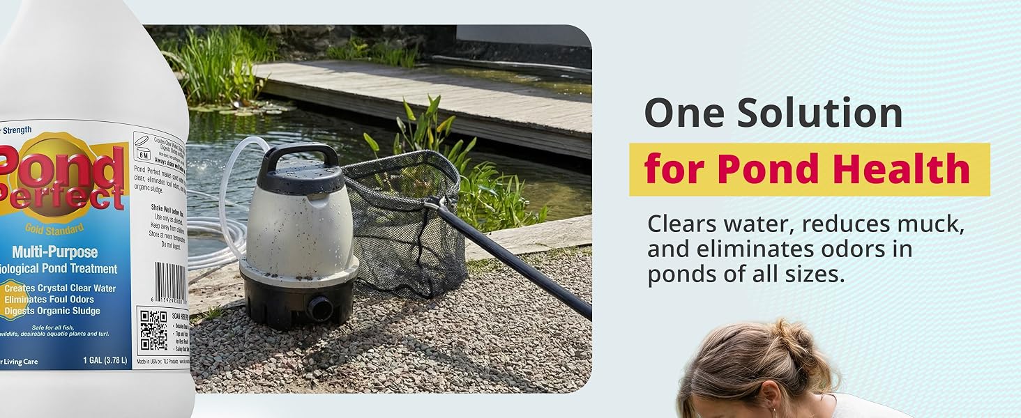 pond cleaner beneficial sludge remover algae outdoor muck koi fish algaecide safe clear away water