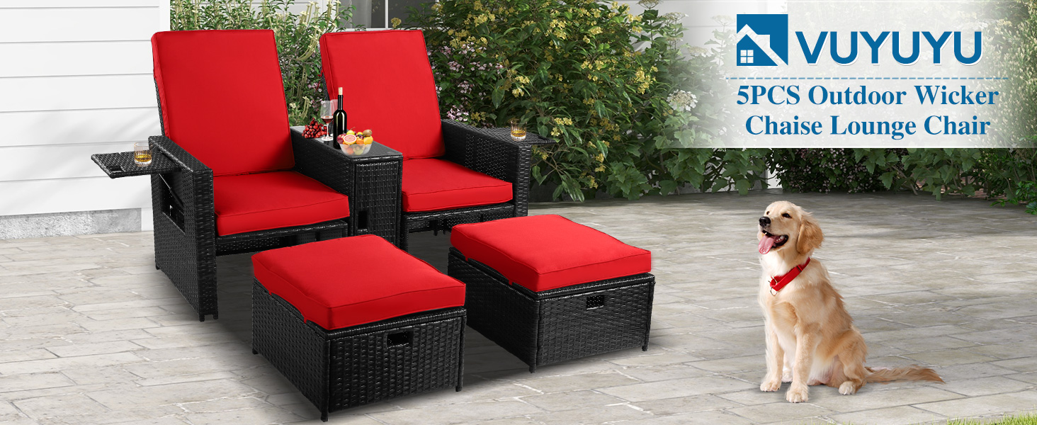 wicker chaise lounge chair
