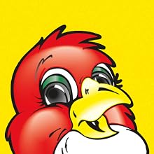 Bird cartoon on yellow background