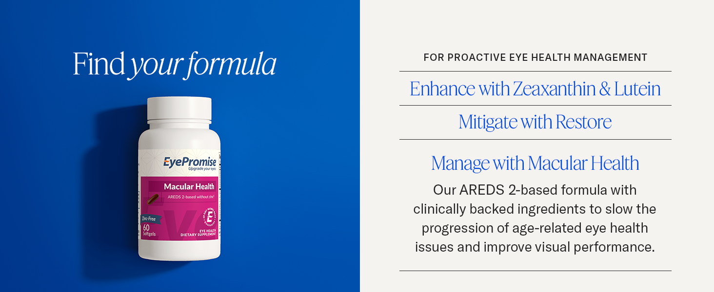 Macular Health: AREDS 2-based formula to slow the progression of age-releated eye health issues