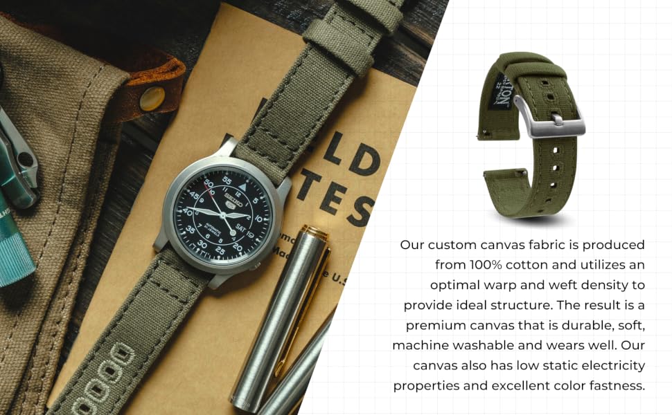 canvas watch band flatlay