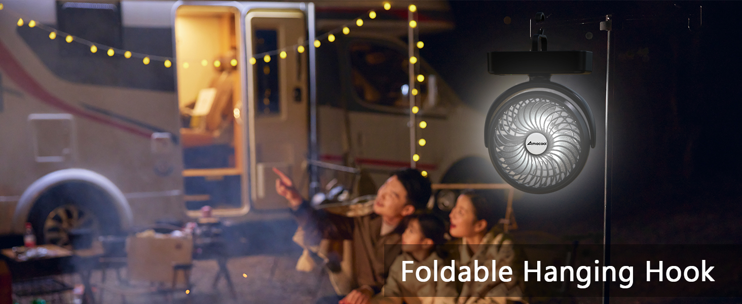 Camping fan light