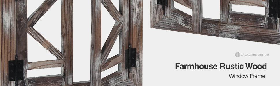 Farmhouse rustic wood window frame