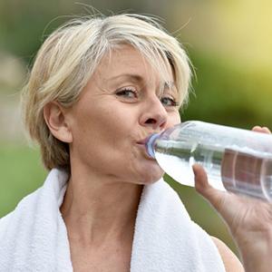 Elderly woman exercising