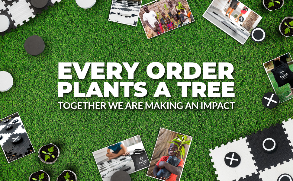 Swooc Games Giant Checkers &amp; Tic Tac Toe Plans a Tree for every game sold. We can make an impact.,