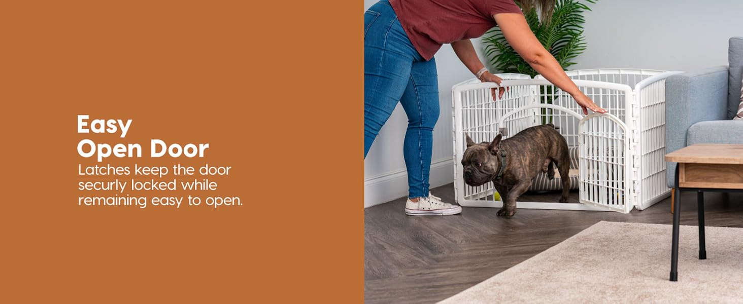 The locking is easy to open. No more hassle when letting your pets out to play.