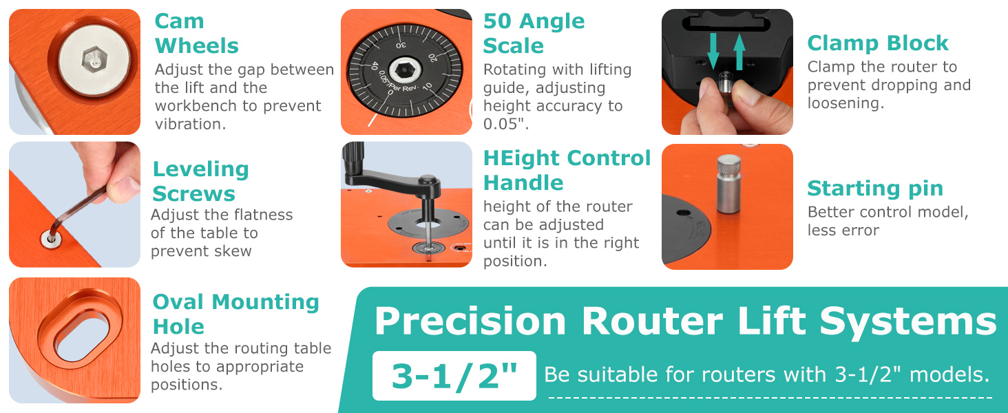 Router lifts for woodworking