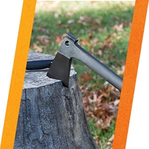 Image of hachette axe, bushcraft gear, hachet, log splitting axe.