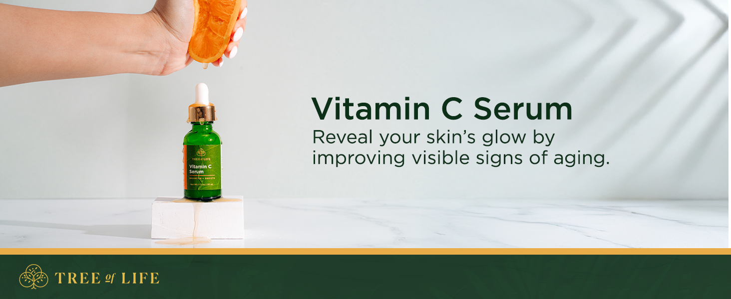 Vitamin C Serum that targets dullness, dark spots, fine lines, dryness, and uneven texture.