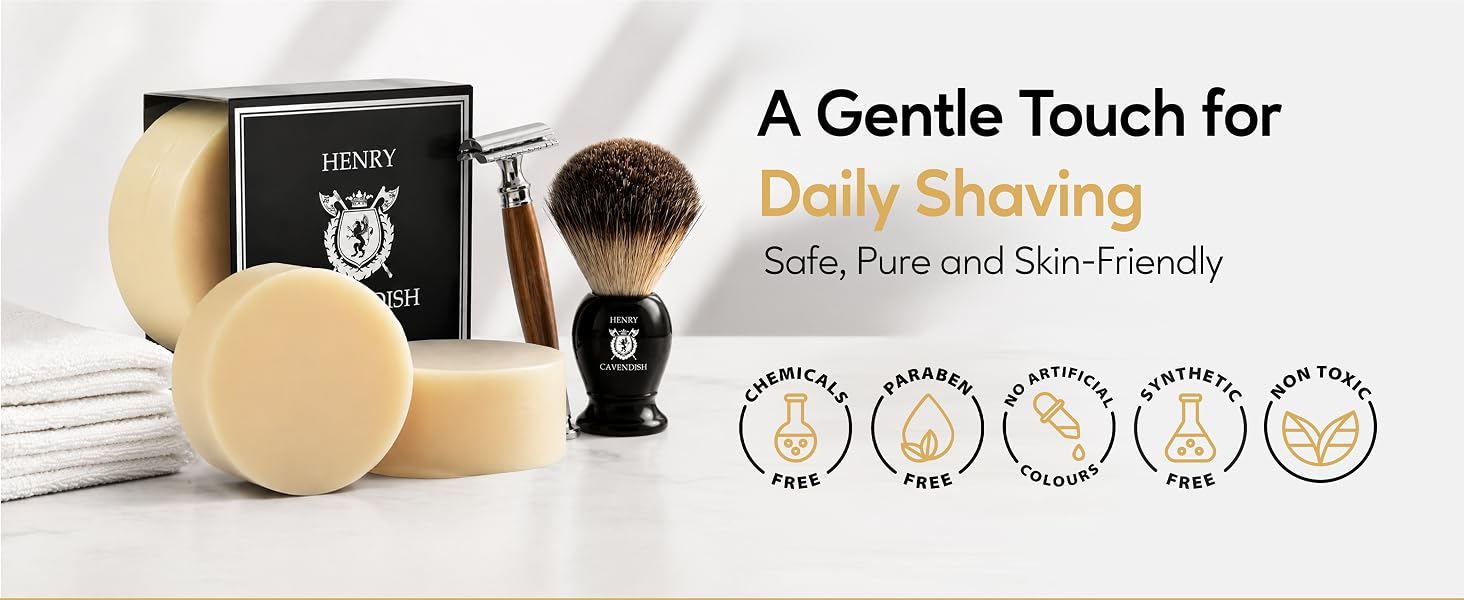 shaving bar soap men grooming mug use with premium lathering quality henry cavendish shaving soap