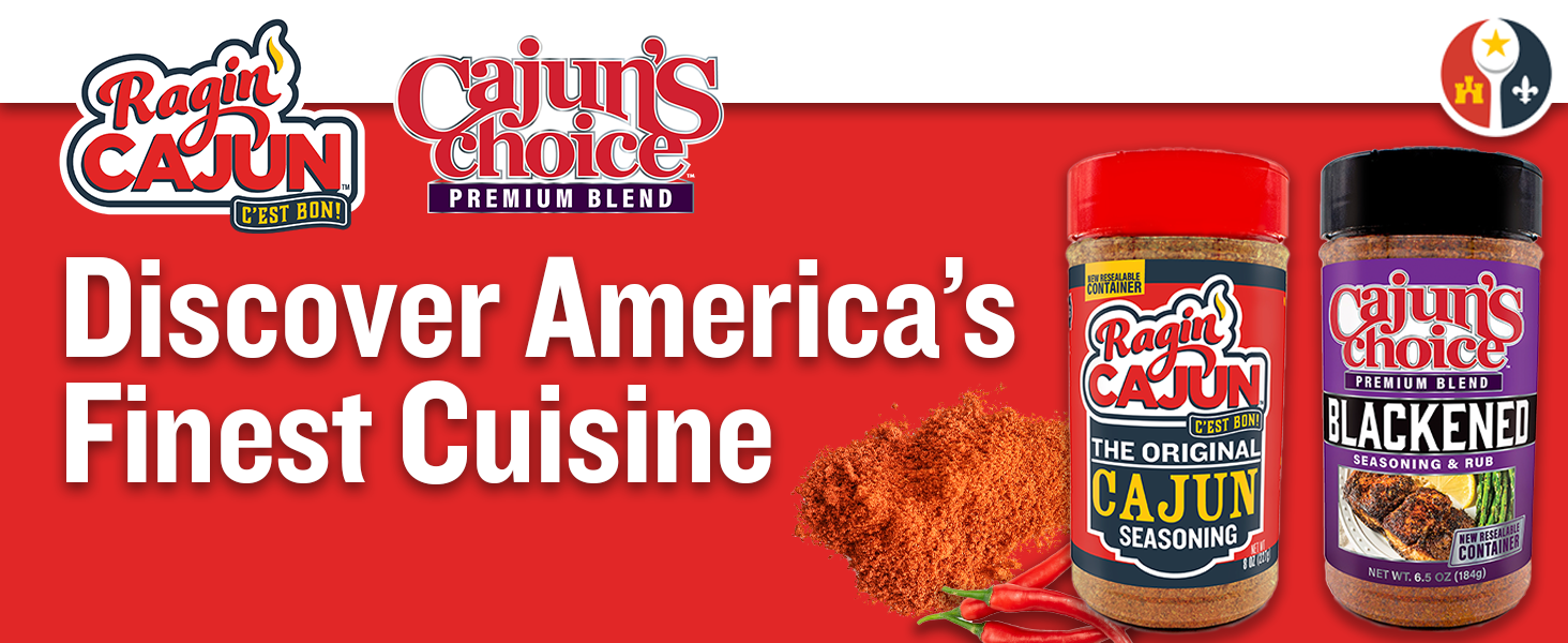Acadian Kitchens. Ragin' Cajun Original Seasoning &amp; Cajun's Choice Blackened Seasoning