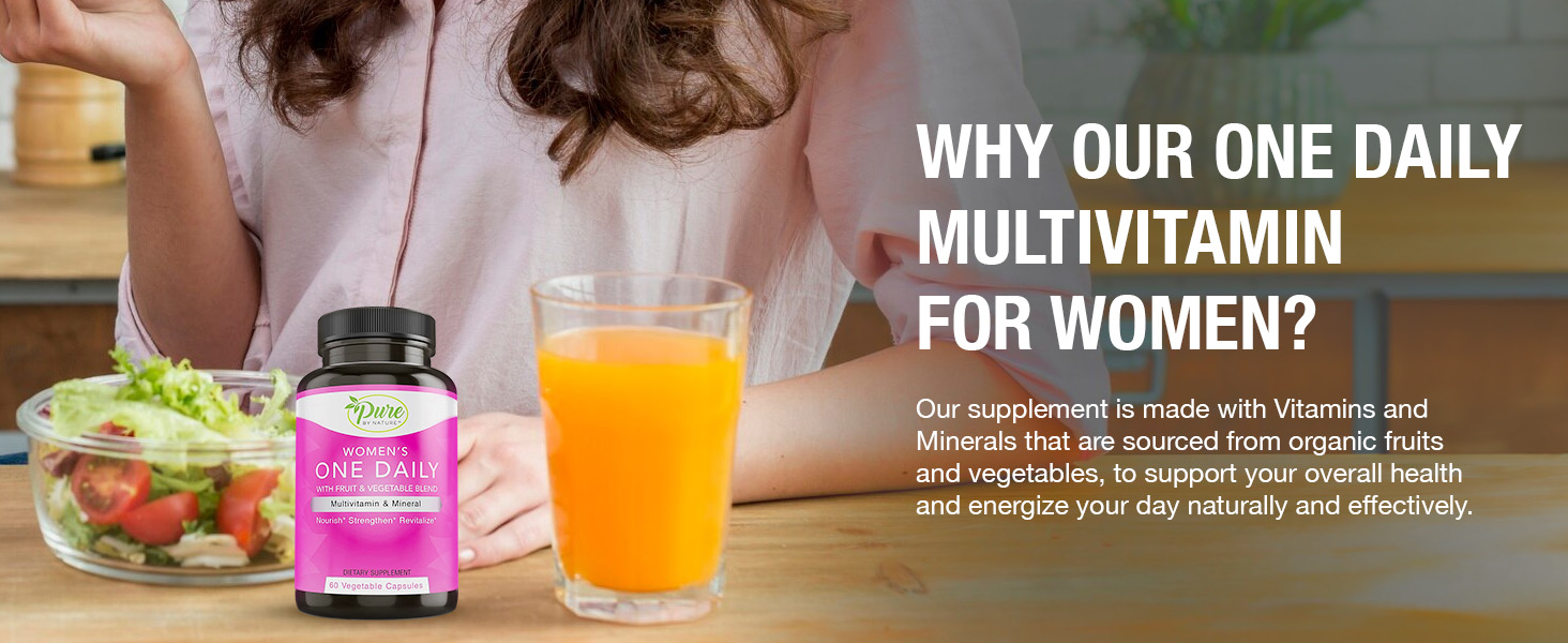 One-Daily Multivitamin for Women, Immune Support Supplement with Non-GMO Ingredient