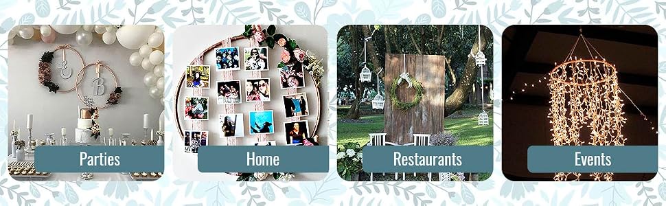 Heavy Duty Hoop Wreath Hanging Rings for party home restaurant event wedding Banquet