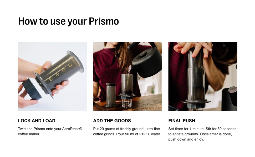 How to use your Prismo: Lock and Load, Add the goods, final push.