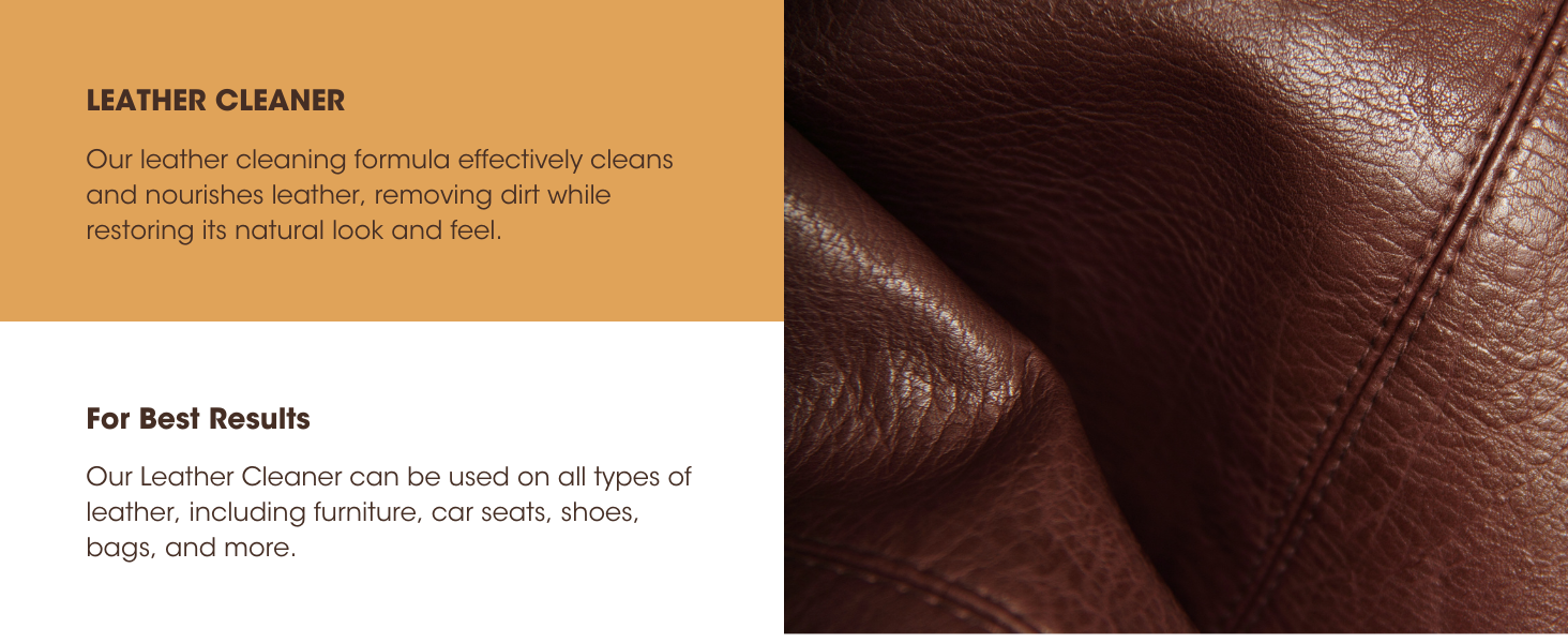 leather restoration, leather degreaser, leather surface cleaner, leather stain remover