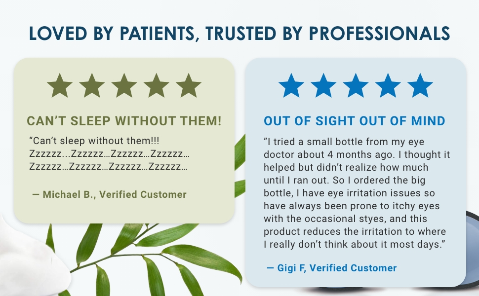 Two 5-star reviews: Can&amp;#39;t sleep without them! Out of sight out of mind. Loved by patients.