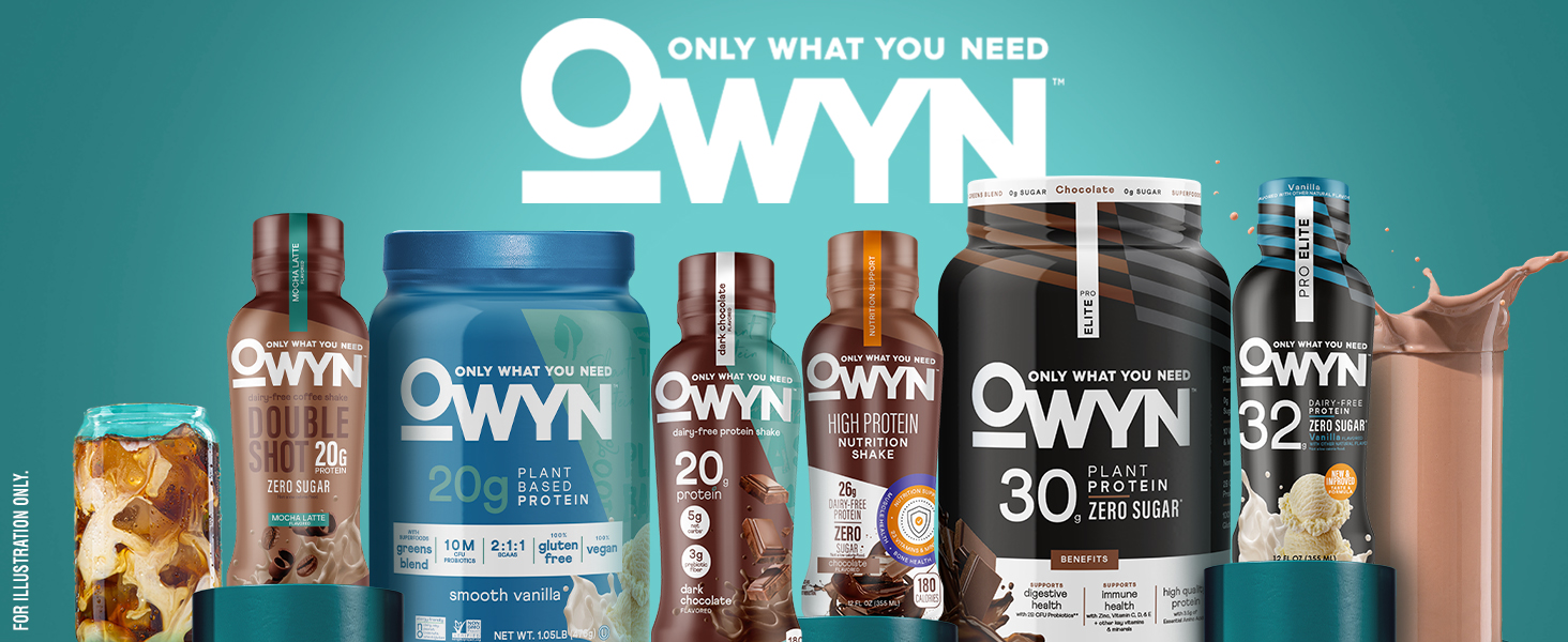 Family shot of OWYN products