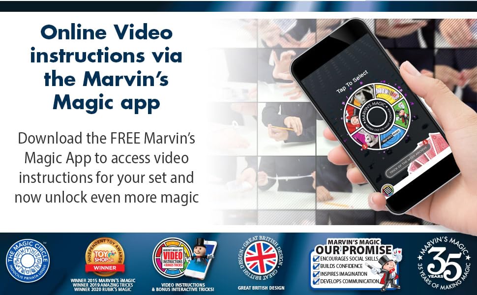 Online video instructions via the Marvin&amp;#39;s Magic app