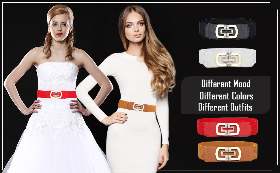 waist belt wide elastic cinch stretchable stretchy retro elasticated