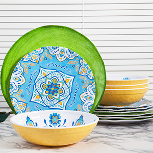 Red Melamine Dinnerware Set