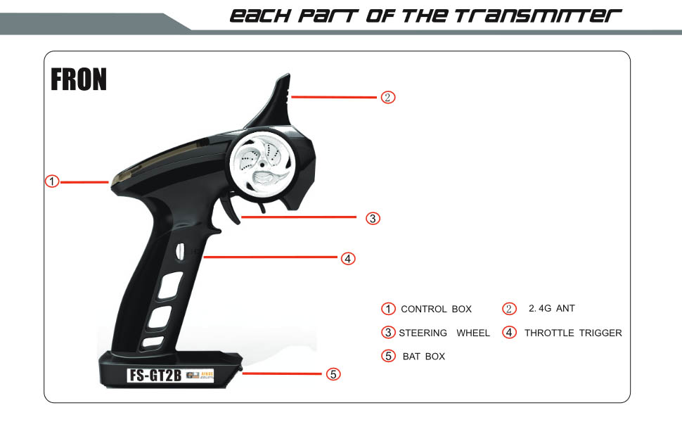Flysky FS-GT2B RC Transmitter Radio Transmitter FS-GR3E Receiver RC Transmitter with Receiver